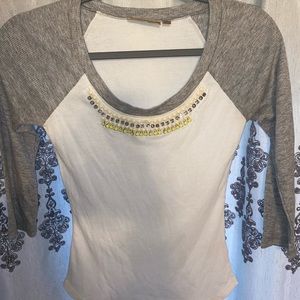 Princess Vera Wang Baseball Tee Grey and White